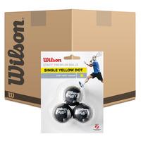Wilson Staff Single Yellow Dot Squash Balls - 6 Dozen