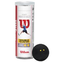 Wilson Staff Double Yellow Dot Squash Balls - 3 Ball Tube