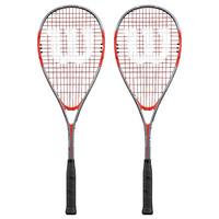 Wilson Impact Pro 900 Squash Racket Double Pack - Grey/Red
