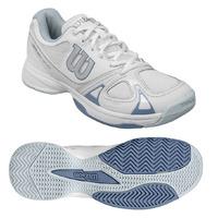 wilson rush evo ladies tennis shoes whiteblue 75 uk