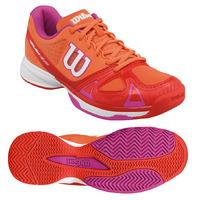 Wilson Rush EVO Ladies Tennis Shoes - Red/Orange, 7 UK