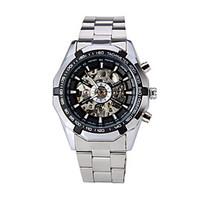 WINNER Automatic Mechanical Men Watch Tachymeter Dodecagon Case Hollow Dial Stainless Steel Wristwatch Cool Watch Unique Watch