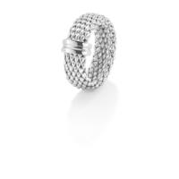 Willow Band 8mm Ring with Roundel in Sterling Silver - Ring Size Large