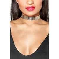 Wide Chainmail Choker - gold