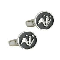 Wild Life Trust Collection Oval Cuff Links Badger Silver