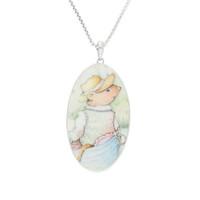 Wind In The Willows Necklace Oval Fine Bone China And Silver