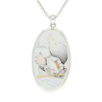 wind in the willows necklace oval fine bone china and silver