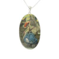 wind in the willows necklace oval fine bone china and silver