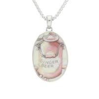 wind in the willows necklace oval fine bone china and silver