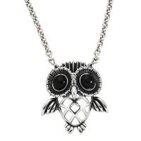 wild life trust collection necklace owl silver and whitby jet