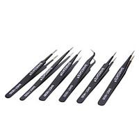 WLXY WL-ESD6PC Durable Steel Tweezers Set (6 PCS)