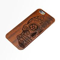 Wood Human Skeleton Carving Concavo Convex Hard Back Cover for iPhone 6s 6 Plus