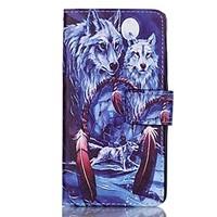 Wolf Pattern Magnetic Flip Wallet PU Leather Phone Case for Huawei P9