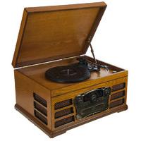 Wooden Retro Turntable with Built in CD Player FM Radio and USB SD Card Reader