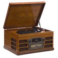 Wooden Retro Turntable with Built in CD and Tape Player