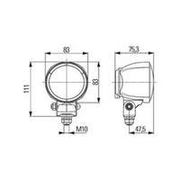 Working light Hella Work spotlight H3 module 70 12 V, 24 V (Ø x D) 83 mm x 75 mm
