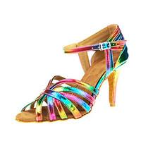 Woman Latin Ballroom Dance Shoes Rainbow Customizable Heels Dancing Shoes Salsa Tango Shoe