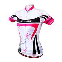 WOSAWE Cycling Jersey Women\'s Short Sleeve Bike Jersey TopsQuick Dry Windproof Anatomic Design Breathable Reflective Strips