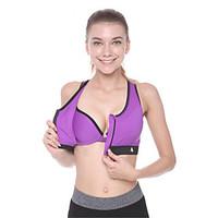 Women\'s Sexy Push Up Padded Sports Bra Wireless Front Zipper Underwear Fitness Running Yoga Bra Tops