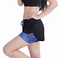 Women\'s Mesh Elastic Waist Quick Dry Sports Fitness Running Shorts with Safety Pants