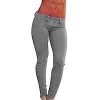 Women\'s Running Leggings Pants/Trousers/Overtrousers Bottoms Breathable Yoga Exercise Fitness Slim Red Gray Black Solid Sexy