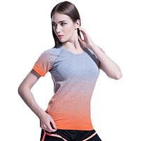 Women\'s Slim Comfortable Short Sleeve Stripe T-shirt Quick Dry Fitness Sports Tops