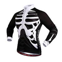 WOSAWE Cycling Jersey Unisex Bike Jersey Tops Windproof Reflective Strips Back Pocket 100% Polyester SkullsCamping / Hiking Exercise