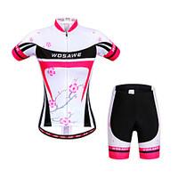 WOSAWE Cycling Jersey with Shorts Women\'s Short Sleeve Bike Sweatshirt Jersey Shorts Tops Clothing SuitsQuick Dry Anatomic Design