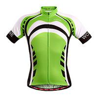 WOSAWE Cycling Jersey Unisex Short Sleeve Bike Jersey Tops Quick Dry Windproof Moisture Permeability Breathable Spandex Polyester Stripe