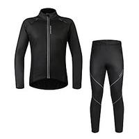 WOSAWE Unisex Long Sleeve Bike Winter Jacket Clothing Suits Waterproof Thermal / Warm Windproof Fleece Lining Rain-Proof Back Pocket