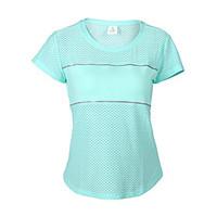 Women\'s Short Sleeve Running T-shirt Sweatshirt Breathable Quick Dry Compression Sweat-wicking Reflective Trim/FluorescenceSpring Summer