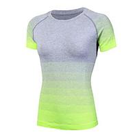Women\'s Running Suit Exercise Gradient T-shirt Quick Dry Fitness Yoga Short Sleeve