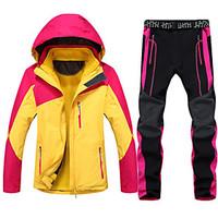 Women\'s 3-in-1 Jackets Suit Waterproof Breathable Thermal / Warm Windproof Fleece Lining
