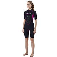 womens 3mm shorty wetsuit thermal warm neoprene diving suit short slee ...