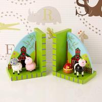Wooden Farm Animal Bookends