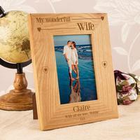 Wonderful Wife Bespoke Engraved Oak Frame