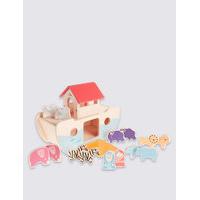 Wooden Noahs Ark with Animals