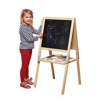 Wooden Easel Double Sided Black / White Board with Accessories