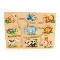 Wooden Match The Head Jungle Animals Puzzle