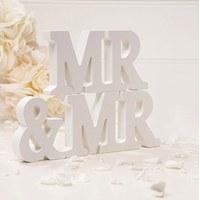 Wooden Mr & Mr Letters Off White