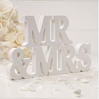 Wooden Mr & Mrs Letters Off White