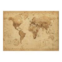 world map antique style giant poster 100 x 140cm