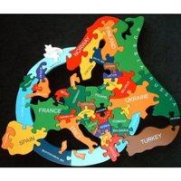 Wooden Map of Europe - Handcrafted Wooden Map Puzzle (Includes Storage Bag)