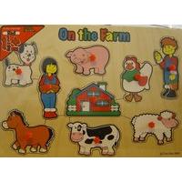 wooden toys on the farm peg puzzle great gizmos