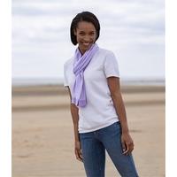 Womens Silk and Cotton Fine Stripe Scarf 1size Lilac/White