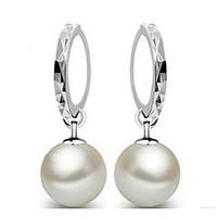 Women\'s Alloy 12mm Natural Pearl Earrings
