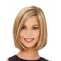 womens exquisite medium length straight brown with blonde wig