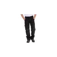 Workers Trousers with Padded Knees, Pockets and Reflectors, black, various sizes