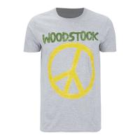 Woodstock Men\'s Stitch Peace Sign T-Shirt - Sport Grey - L