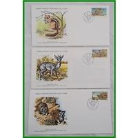 World Wildlife Fund First Day Covers of South West Africa 1976 Issues No. 16, 17, 18